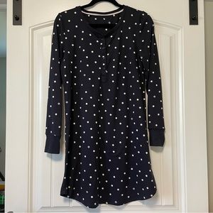 Kate Spade New York Navy Polka Dots Jersey Sleep Shirt Size:S